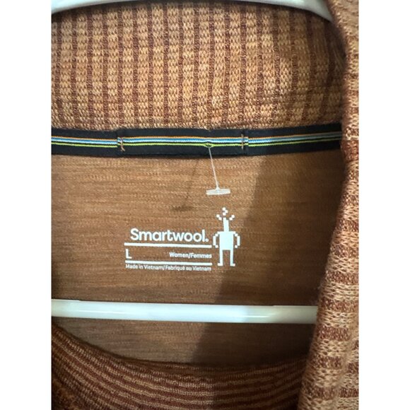 Smartwool Womens Tan & Brown Cowl Neck Pullover Sweater Medium - Picture 4 of 4